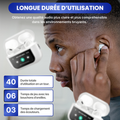 Wireless headphones with integrated screen
